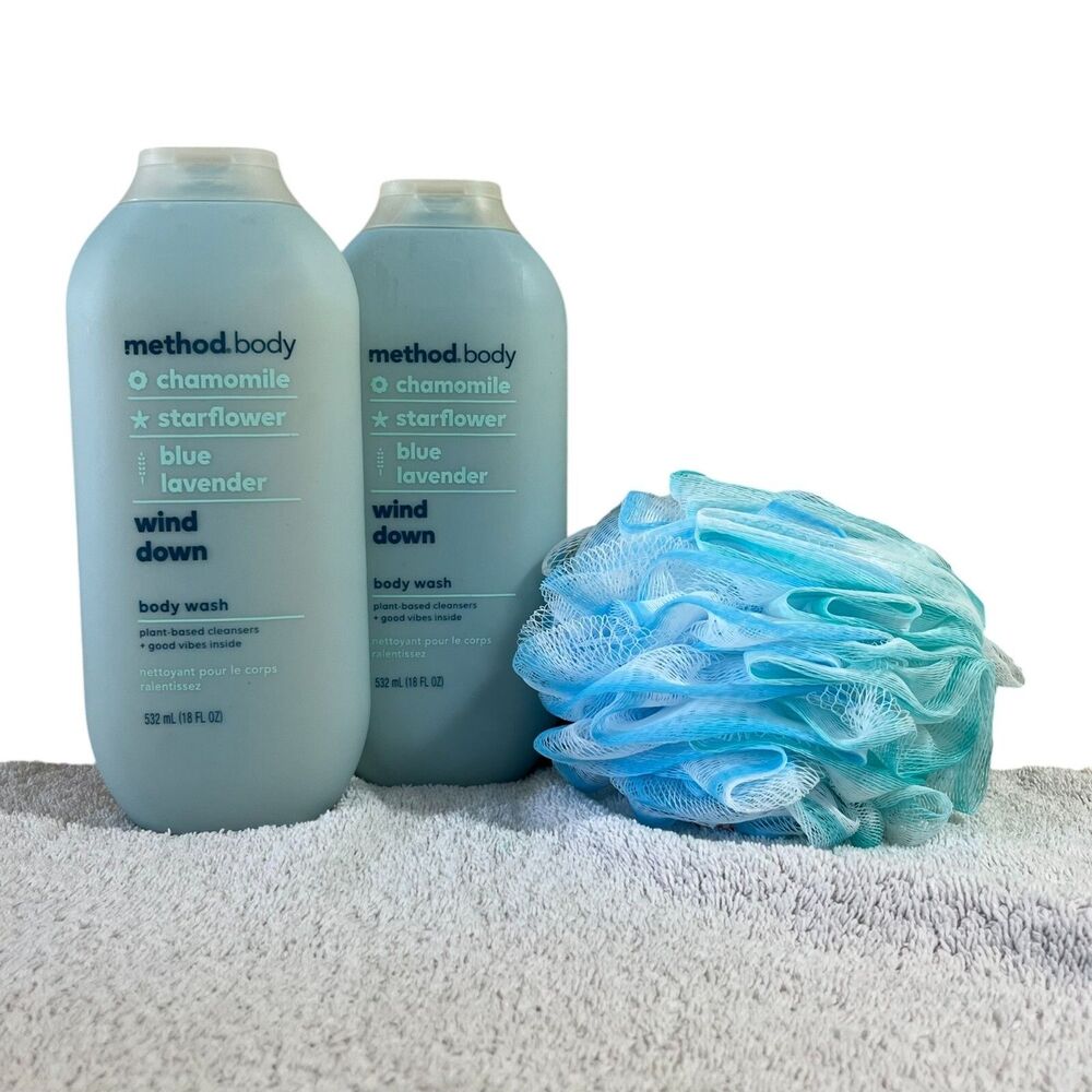 Method Body Wash Women Wind Down (18 oz. ea.) Bundle with Chamomile Lavender